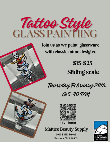 Tattoo Style Glassware Painting Class 4/14